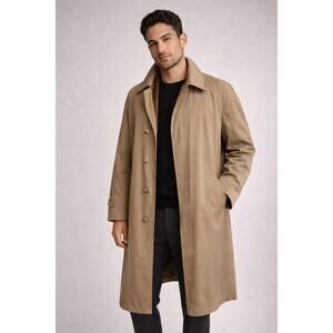 Vintage London Fog Maincoat Trench Coat – Tan | Faux Fur Lined | USA Classic